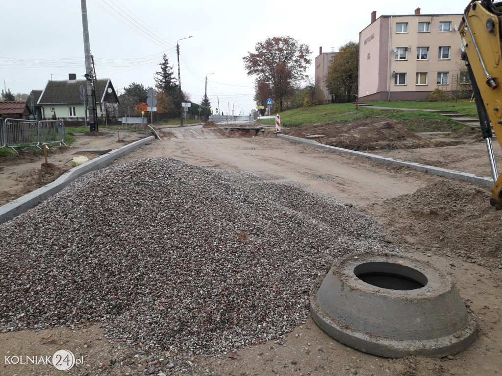 Trwają prace budowlane na nowym rondzie w Kolnie