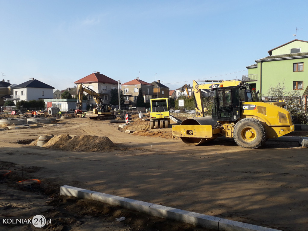 Trwają prace budowlane na nowym rondzie w Kolnie