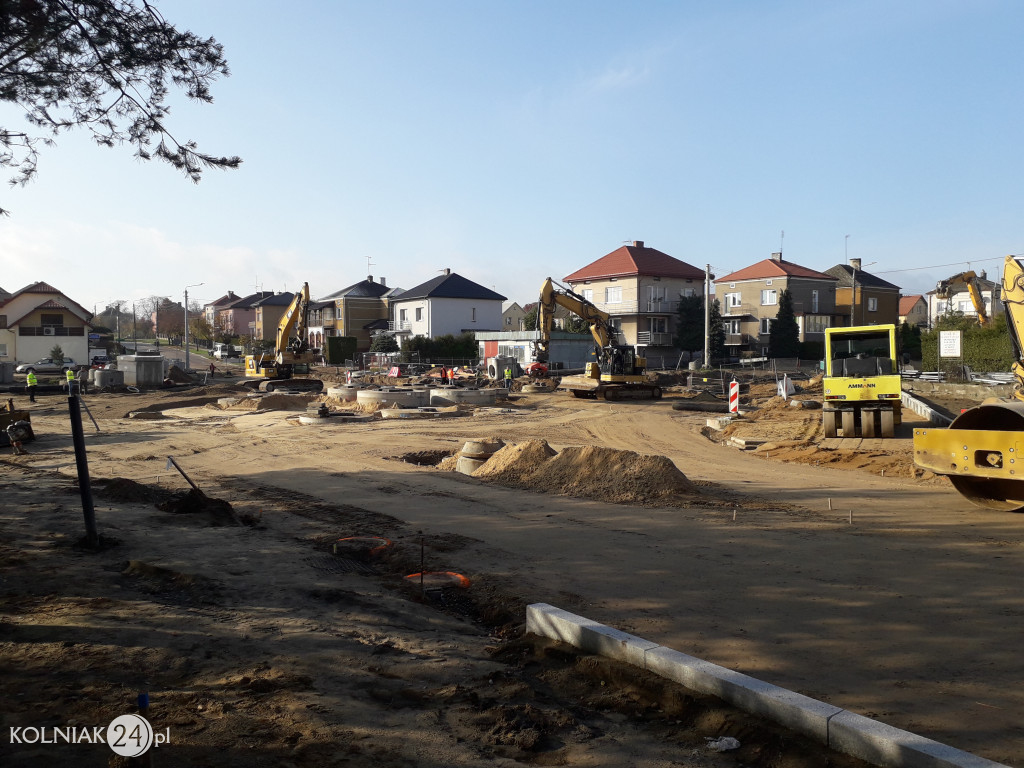 Trwają prace budowlane na nowym rondzie w Kolnie