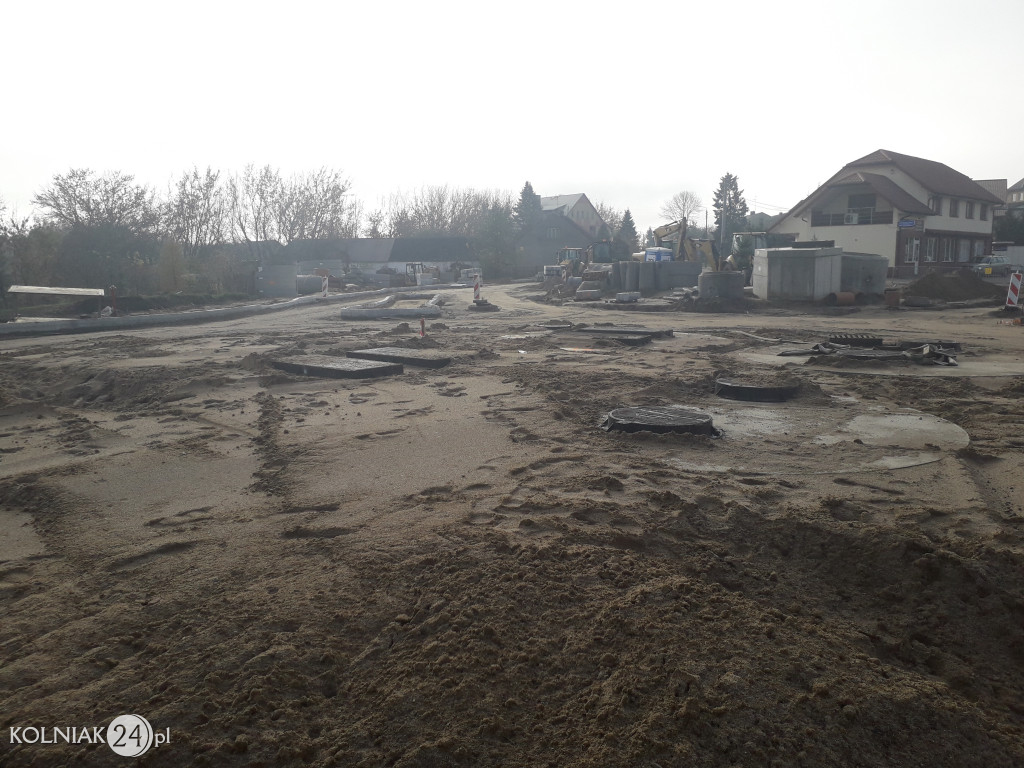 Trwają prace budowlane na nowym rondzie w Kolnie