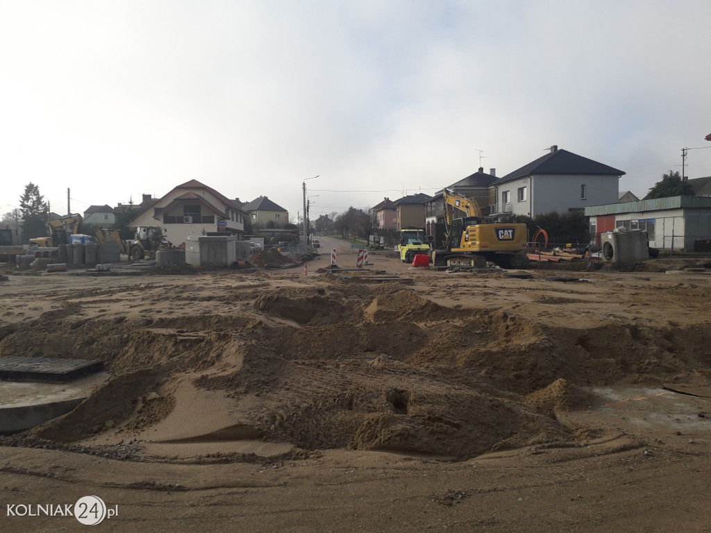 Trwają prace budowlane na nowym rondzie w Kolnie