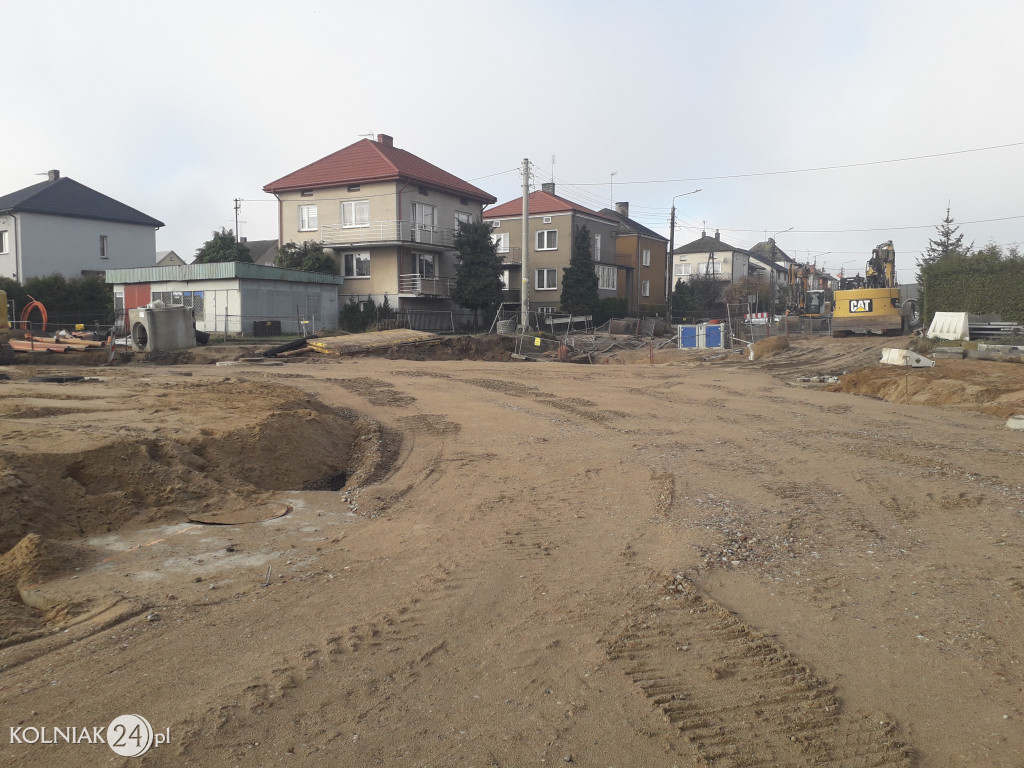 Trwają prace budowlane na nowym rondzie w Kolnie