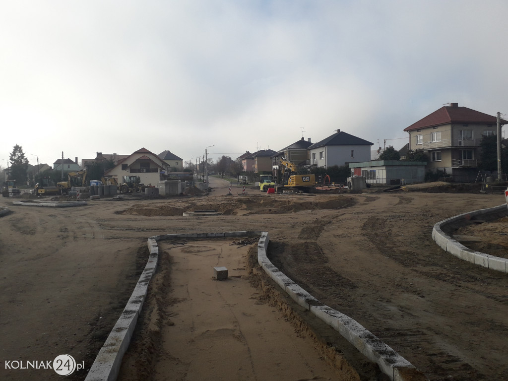 Trwają prace budowlane na nowym rondzie w Kolnie