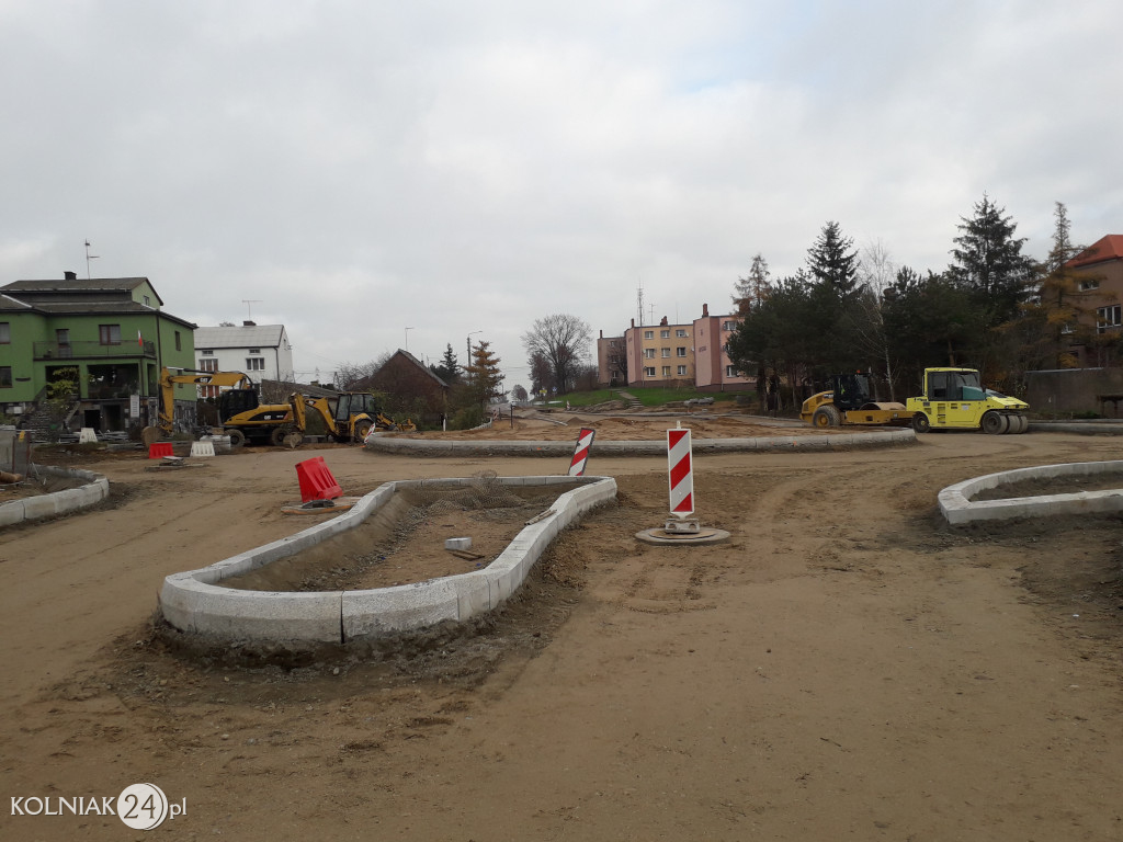 Trwają prace budowlane na nowym rondzie w Kolnie