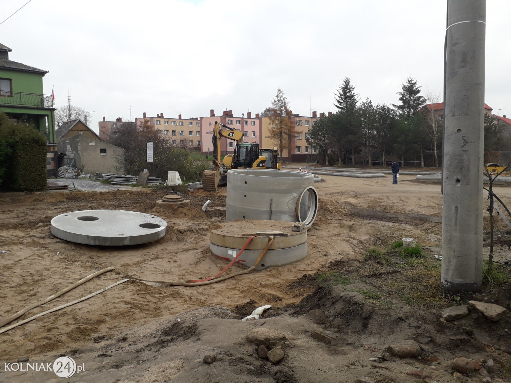 Trwają prace budowlane na nowym rondzie w Kolnie