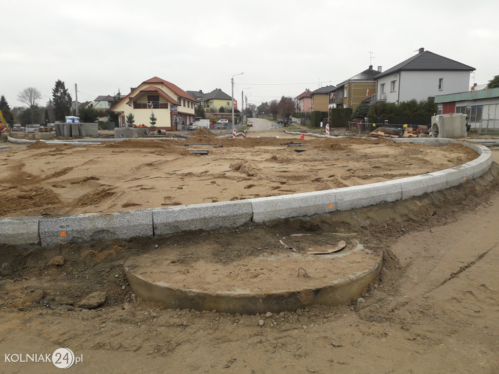 Trwają prace budowlane na nowym rondzie w Kolnie