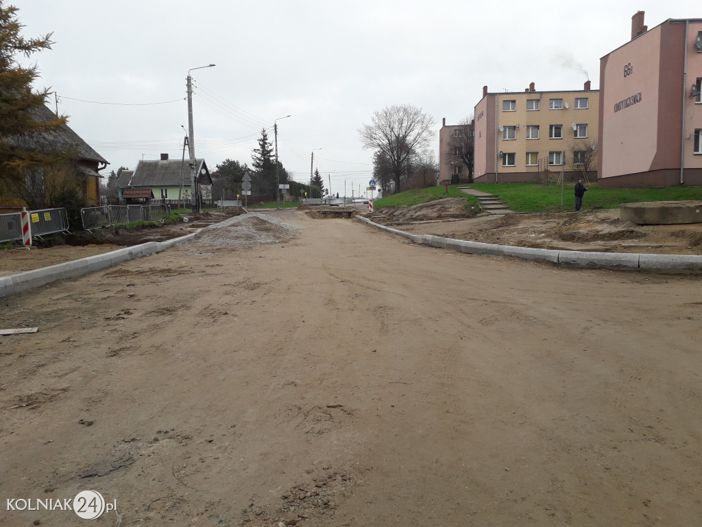 Trwają prace budowlane na nowym rondzie w Kolnie