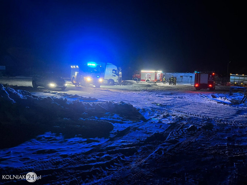 Pożar samochodu ciężarowego
