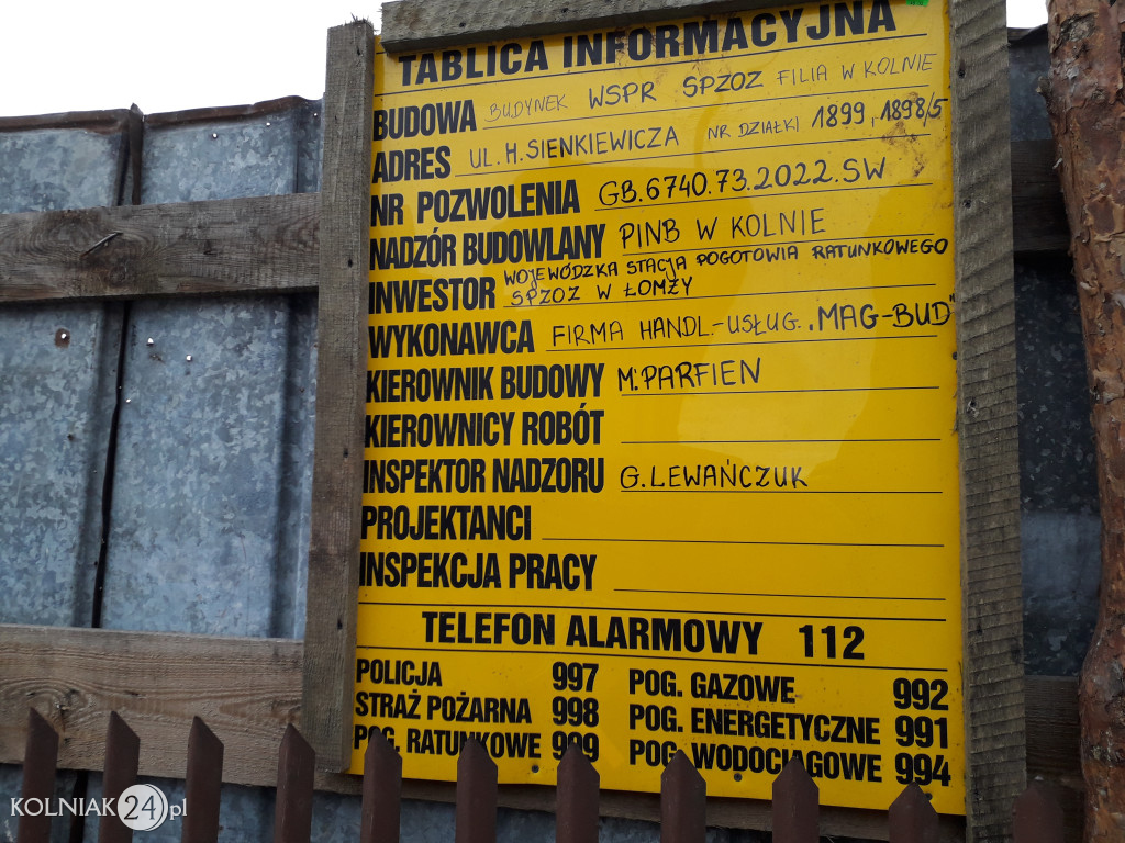 Budowa filii łomżyńskiego pogotowia w Kolnie