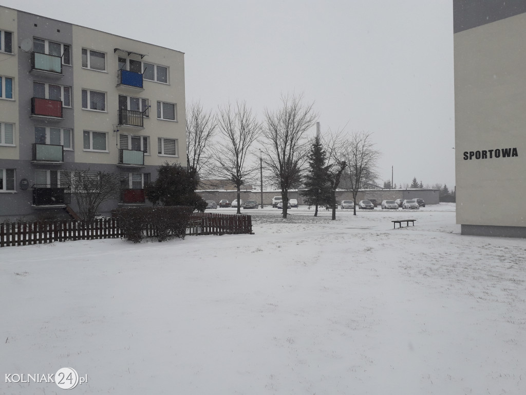 W Kolnie sypie śnieg
