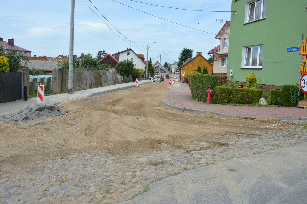 Postępy prac na ulicy Chopina