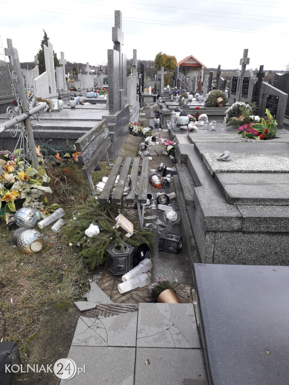 Nowy Cmentarz w Kolnie po wichurze