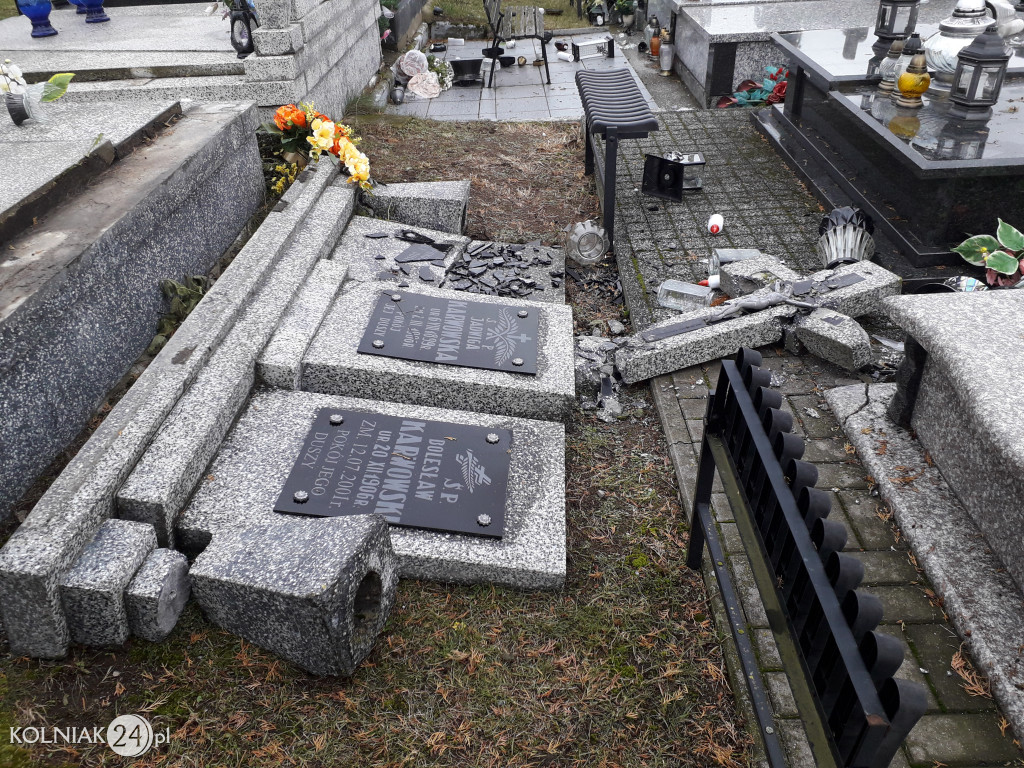 Nowy Cmentarz w Kolnie po wichurze
