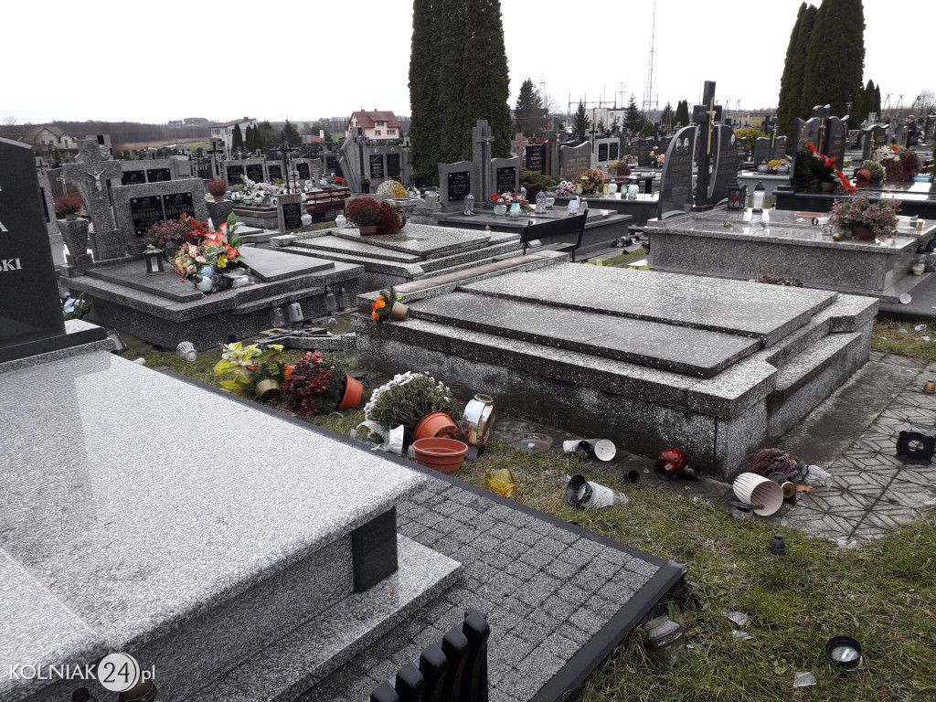 Nowy Cmentarz w Kolnie po wichurze