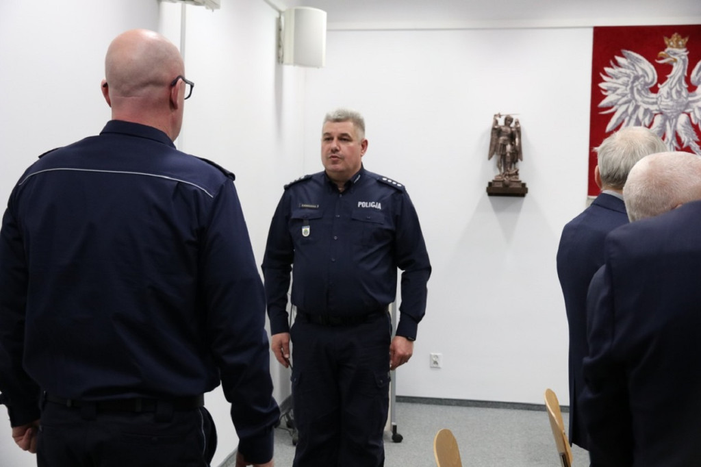Odprawa w komendzie Policji w Kolnie