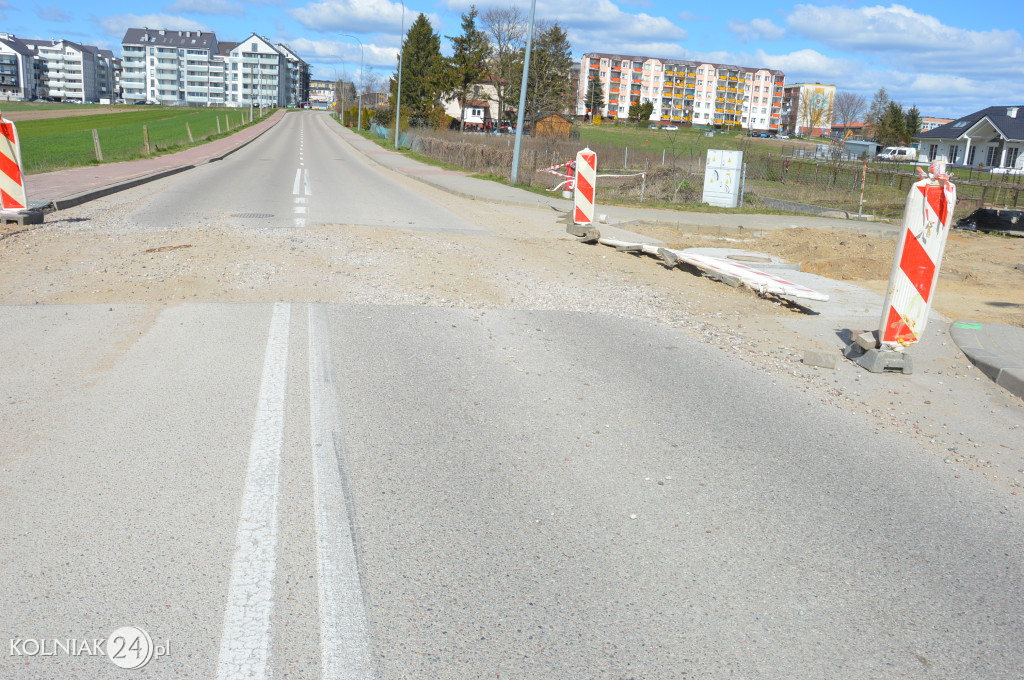 Prace na ulicy Bursztynowej i Szmaragdowej w Kolnie