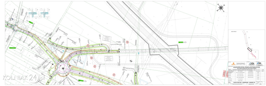 Plan sytuacyjny zachodniej obwodnicy Kolna