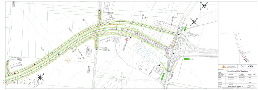 Plan sytuacyjny zachodniej obwodnicy Kolna