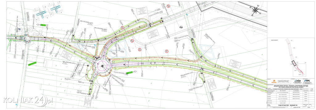 Plan sytuacyjny zachodniej obwodnicy Kolna
