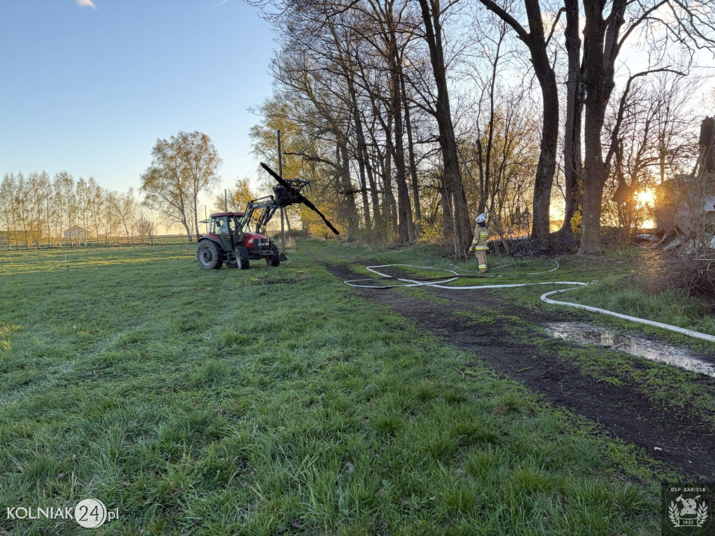 Pożar drewnianego domu