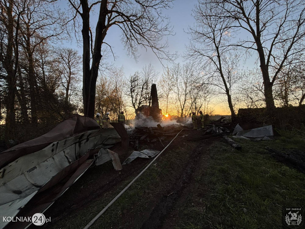 Pożar drewnianego domu