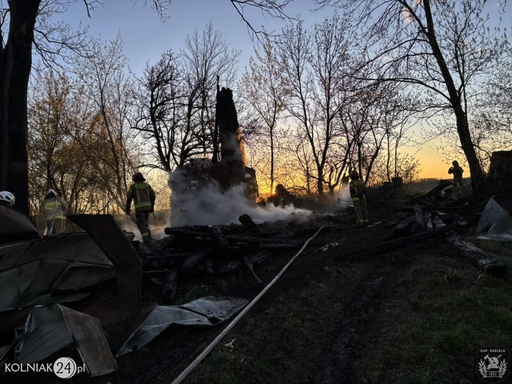 Pożar drewnianego domu