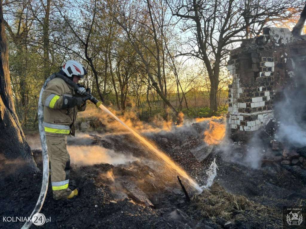 Pożar drewnianego domu