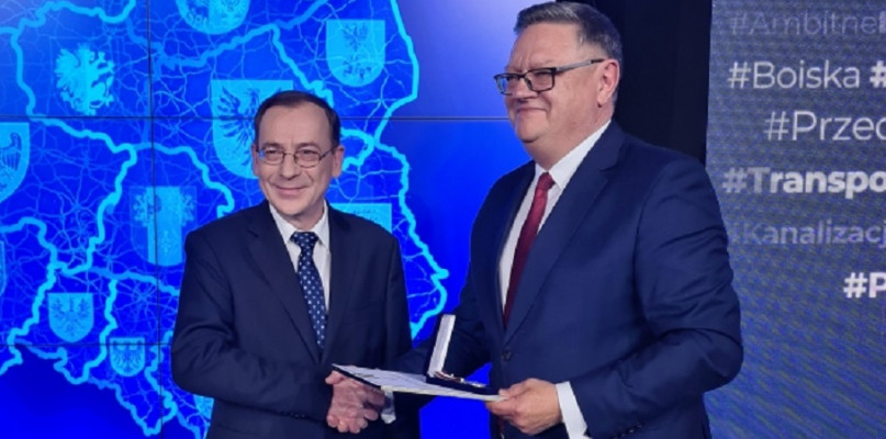 Na zdjęciu minister Mariusz Kamiński i burmistrz Andrzej Duda (fot. KPRM)
