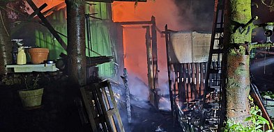 Pożar budynku na ogródkach działkowych w Kolnie-35446