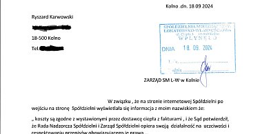 Karwowski pisze do Spółdzielni. Czy przeprosi Zarząd?-37825