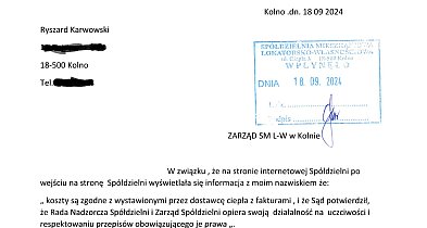 Karwowski pisze do Spółdzielni. Czy przeprosi Zarząd?-37825