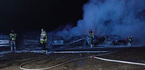 Pożar w firmie transportowej