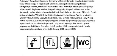 KOMUNIKAT PAŃSTWOWEGO POWIATOWEGO INSPEKTORA SANITARNEGO W KOLNIE