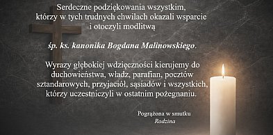 Podziękowanie za udział w ostatniej drodze
