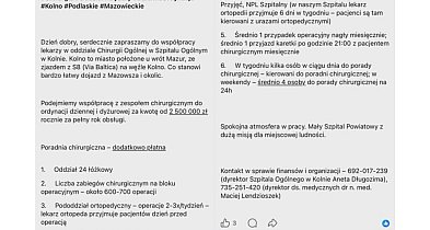 Zawieszenie oddziału chirurgicznego. Druga strona medalu