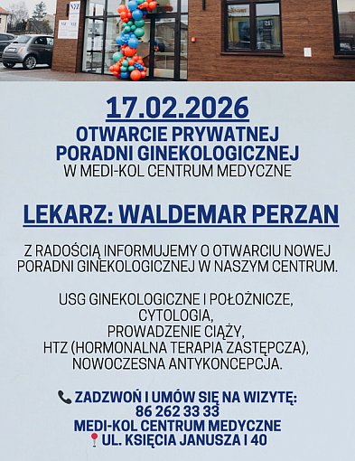 Otwarcie Prywatnej Poradni Ginekologicznej w Kolnie