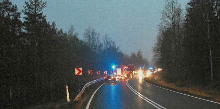  Zablokowana DK 58 po wypadku w Szerokim Borze Piskim-47583