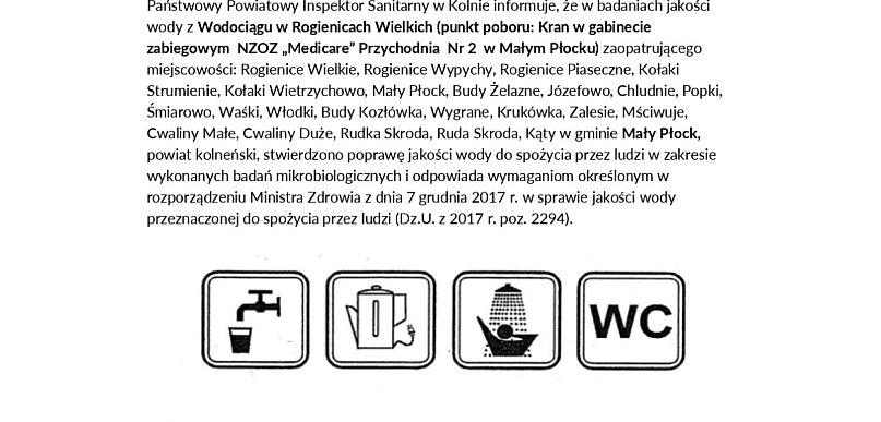 KOMUNIKAT PAŃSTWOWEGO POWIATOWEGO INSPEKTORA SANITARNEGO W KOLNIE