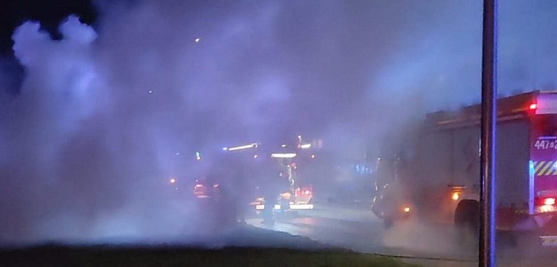 Pożar samochodu ciężarowego na S61