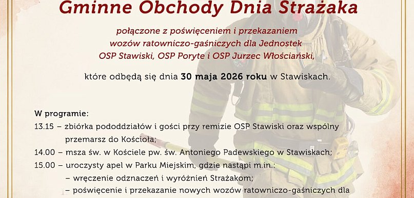 Gminne Obchody Dnia Strażaka w Stawiskach (plakat)