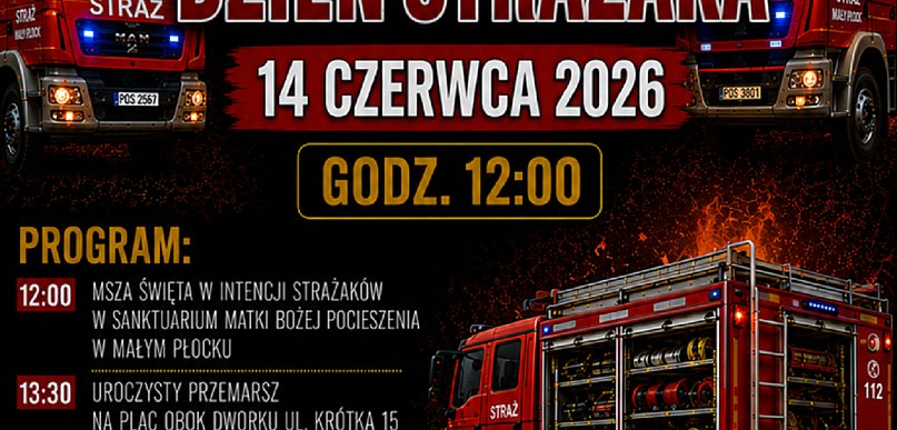Gminny Dzień Strażaka w Małym Płocku (plakat)