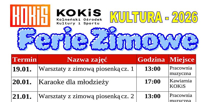 KOKiS: Ferie zimowe z kulturą - 50956
