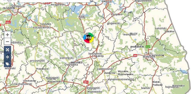 916 zgłoszonych zagrożeń na terenie powiatu kolneńskiego