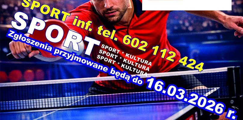 V Otwarte Mistrzostwa Kolna w Tenisie Stołowym (plakat)