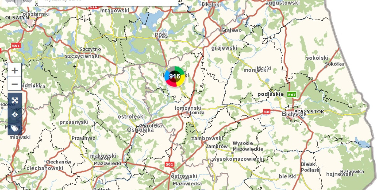 916 zgłoszonych zagrożeń na terenie powiatu kolneńskiego