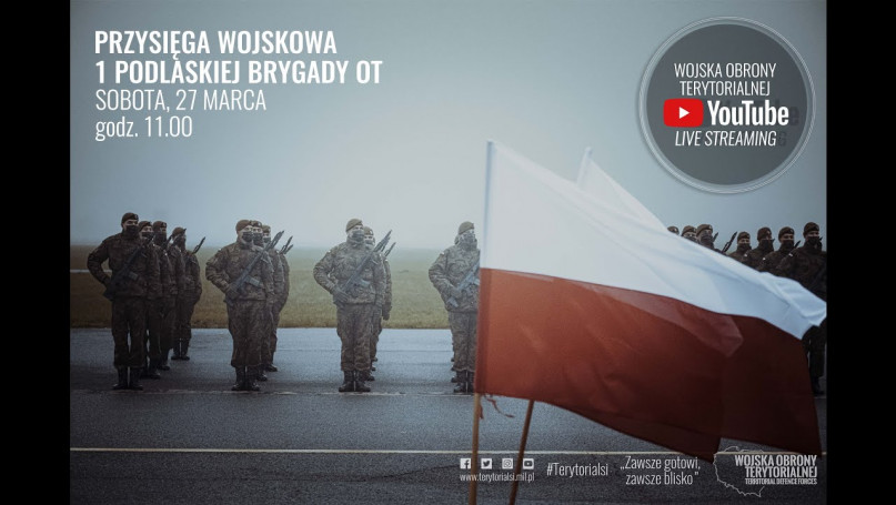 Przysięga Wojskowa Żołnierzy Terytorialnej SW w 1. PBOT (27.03.2021)